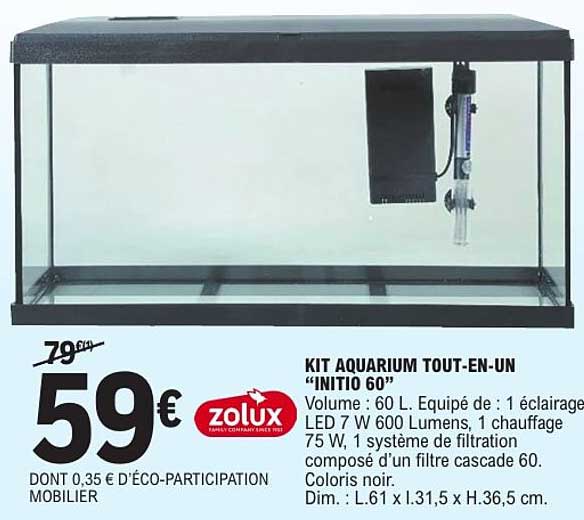 KIT AQUARIUM TOUT-EN-UN "INITIO 60"