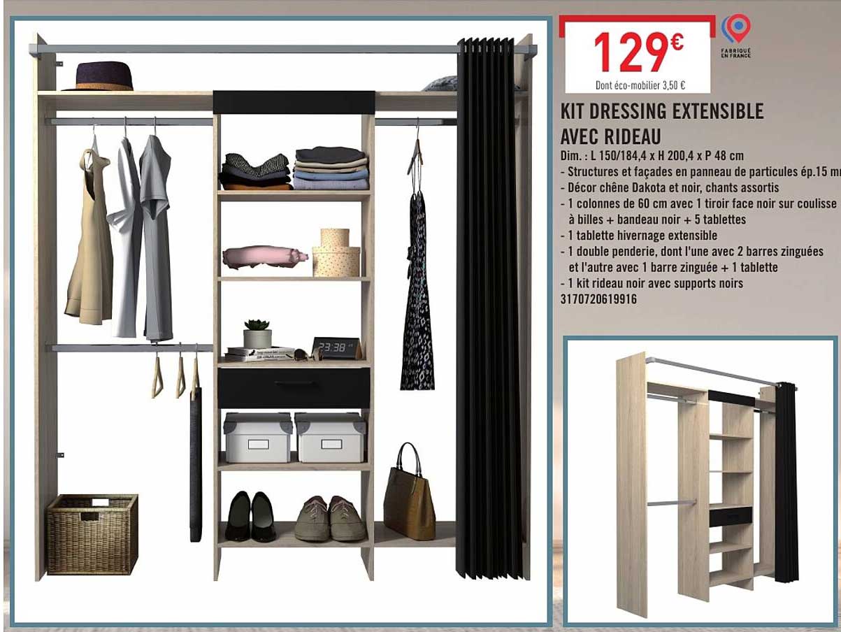 KIT DRESSING EXTENSIBLE AVEC RIDEAU