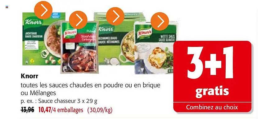 Knorr toutes les sauces chaudes en poudre ou en brique ou Mélanges