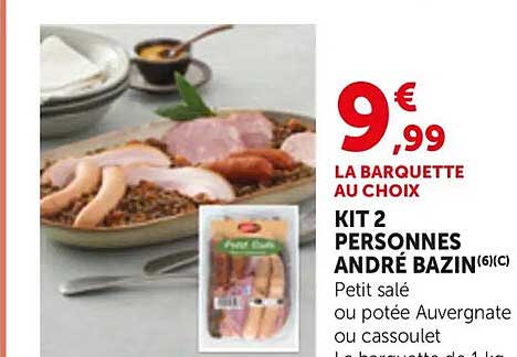 LA BARQUETTE AU CHOIX KIT 2 PERSONNES ANDRÉ BAZIN