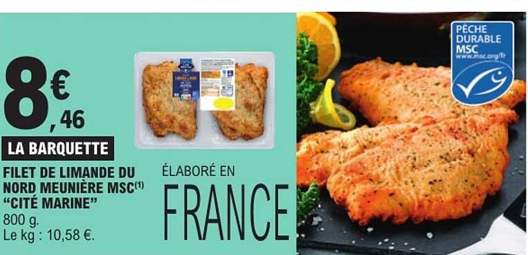 LA BARQUETTE FILET DE LIMANDE DU NORD MEUNIÈRE MSC(1) “CITÉ MARINE”