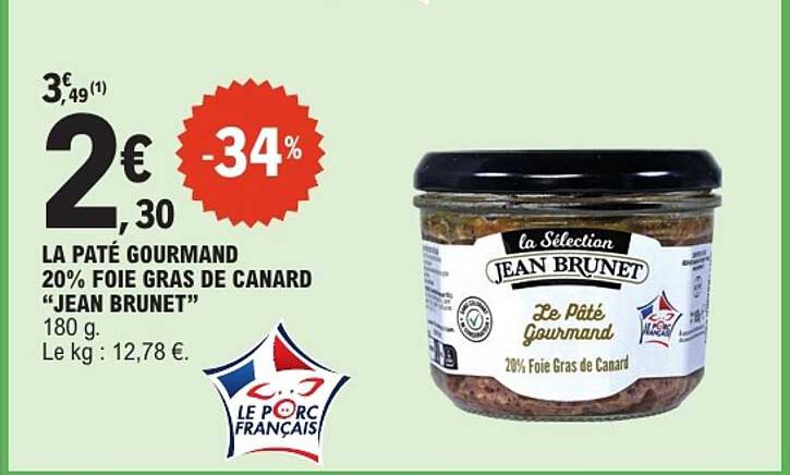 LA PATE GOURMAND 20% FOIE GRAS DE CANARD “JEAN BRUNET”