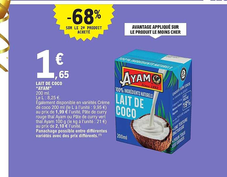 LAIT DE COCO “AYAM” 200 ml