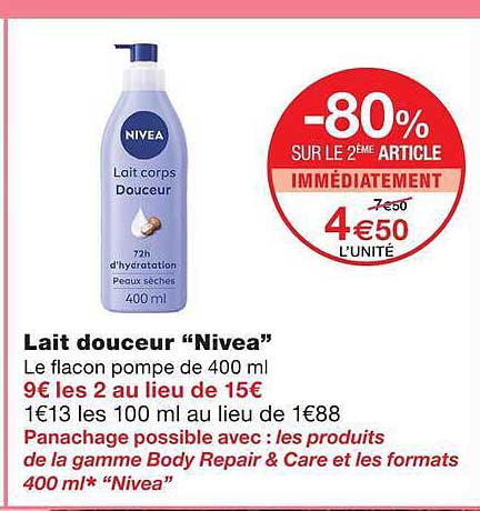 Lait douceur “Nivea”