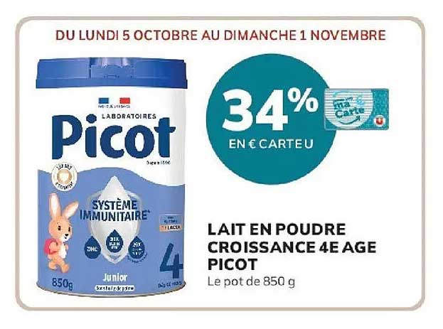 LAIT EN POUDRE CROISSANCE 4E AGE PICOT