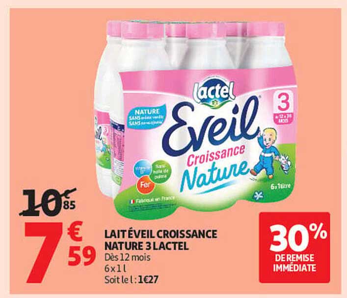 LAIT ÉVEIL CROISSANCE NATURE 3 LACTEL