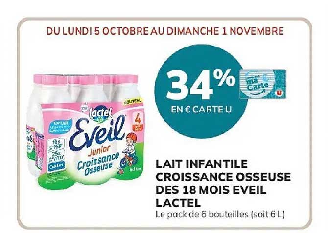 LAIT INFANTILE CROISSANCE OSSEUSE DES 18 MOIS EVEIL LACTEL