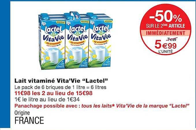 Lait vitaminé Vita'Vie “Lactel”