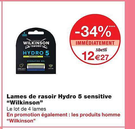 Lames de rasoir Hydro 5 sensitive “Wilkinson”