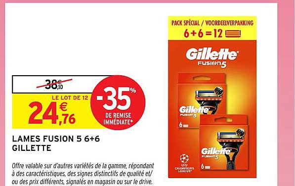 LAMES FUSION 5 6+6 GILLETTE