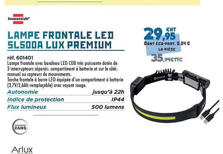 LAMPE FRONTALE LED SL500A LUX PREMIUM