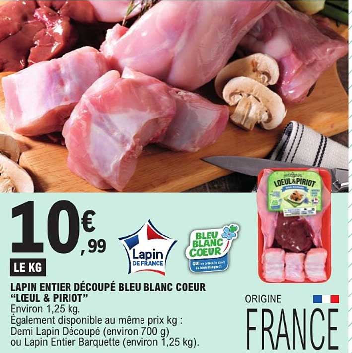 LAPIN ENTIER DÉCOUPÉ BLEU BLANC COEUR “L’OEIL & PIROT”