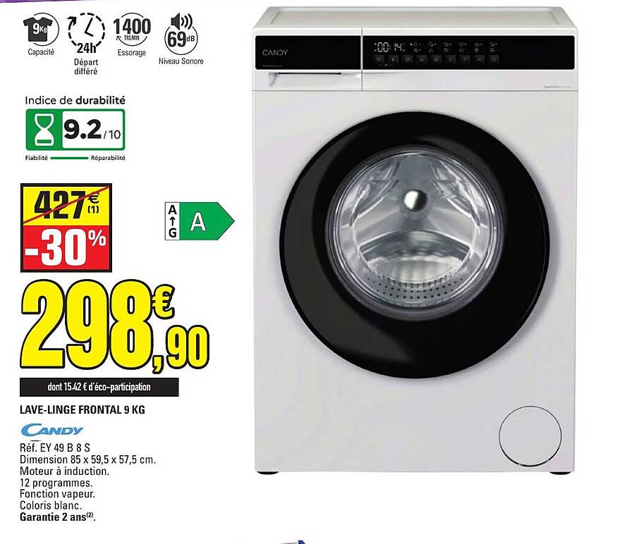 LAVE-LINGE FRONTAL 9 KG