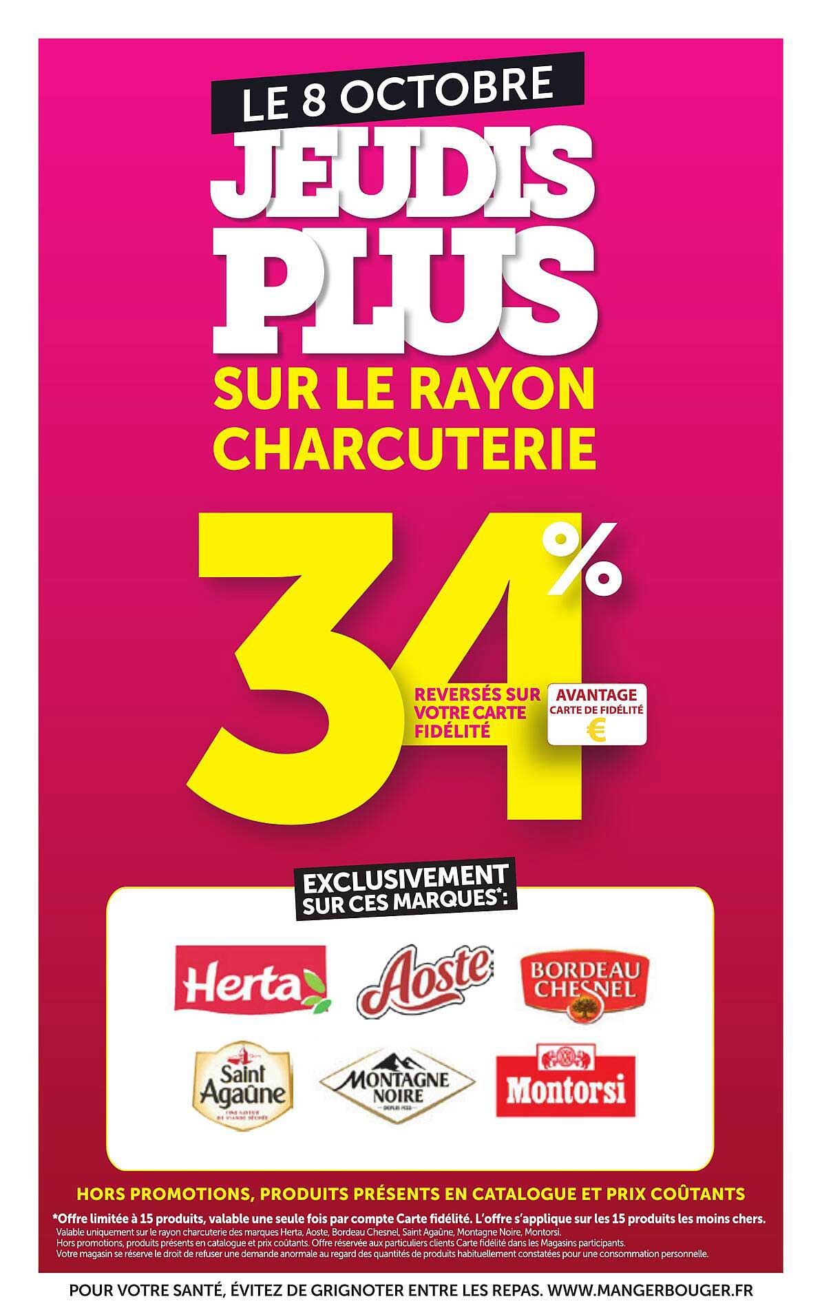 LE 8 OCTOBRE JEUDIS PLUS SUR LE RAYON CHARCUTERIE