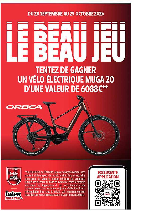LE BEAU JEU ! TENTEZ DE GAGNER UN VÉLO ÉLECTRIQUE MUGA 20 D’UNE VALEUR DE 6088€**