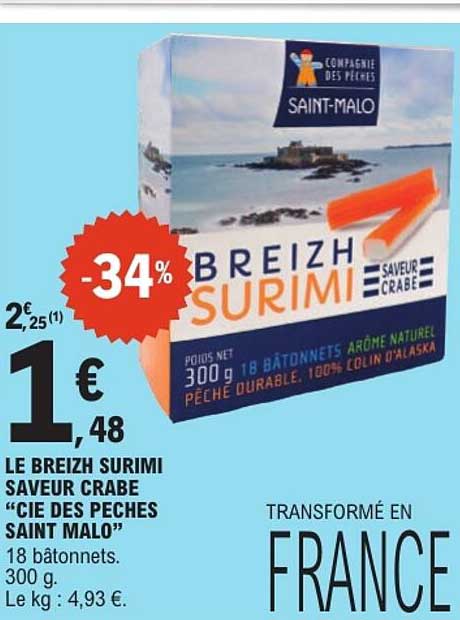 LE BREIZH SURIMI SAVEUR CRABE “CIE DES PECHES SAINT MALO”