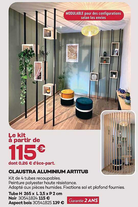 Le kit à partir de 115€ dont 0,26 € d'éco-part.