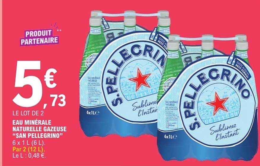 LE LOT DE 2 EAU MINÉRALE NATURELLE GAZEUSE "SAN PELLEGRINO"