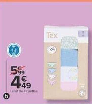 Le lot de 4 culottes