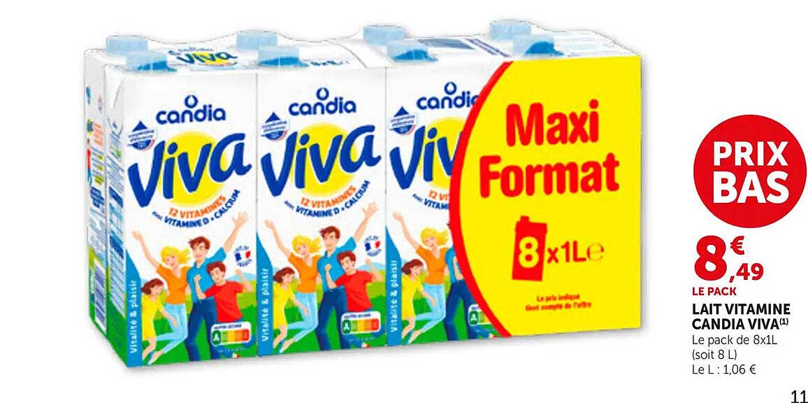 LE PACK LAIT VITAMINE CANDIA VIVA