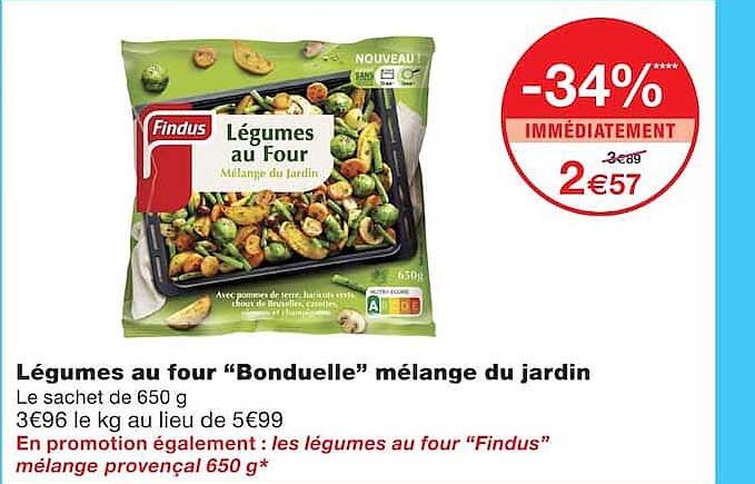 Légumes au four “Bonduelle” mélange du jardin