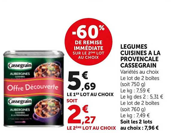 LÉGUMES CUISINÉS À LA PROVENÇALE CASSEGRAIN