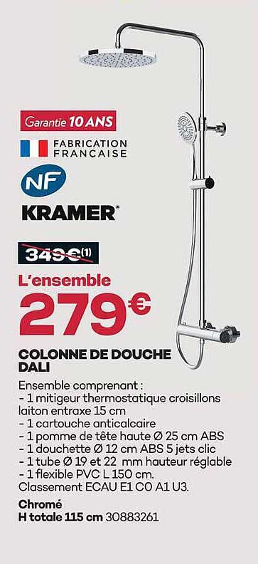 L’ensemble 279€ COLONNE DE DOUCHE DALI