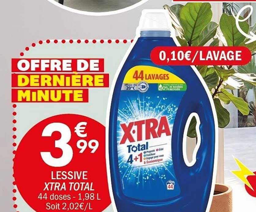 LESSIVE XTRA TOTAL 44 doses - 1,98 L Soit 2,02€/L
