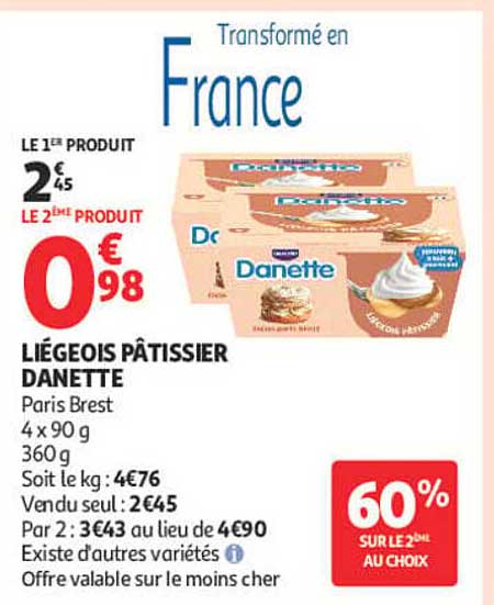 LIÉGEOIS PÂTISSIER DANETTE Paris Brest 4 x 90 g 360 g