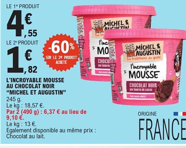 L'INCROYABLE MOUSSE AU CHOCOLAT NOIR "MICHEL ET AUGUSTIN"