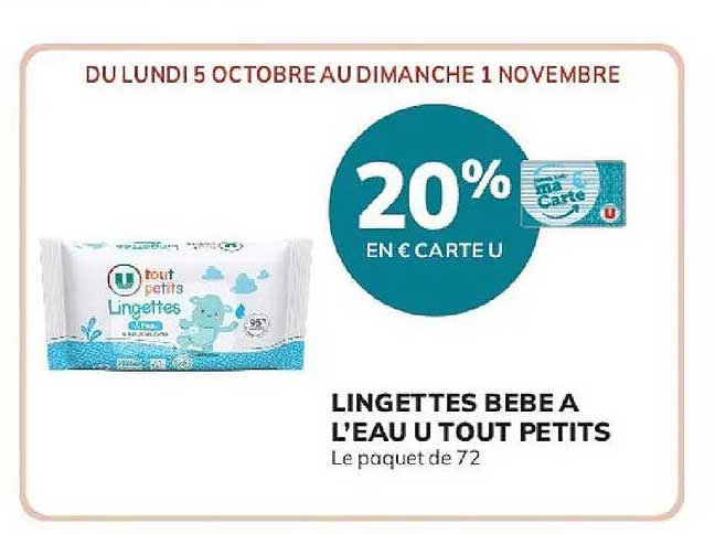 LINGETTES BEBE A L'EAU U TOUT PETITS