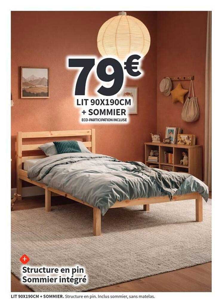 LIT 90X190CM + SOMMIER