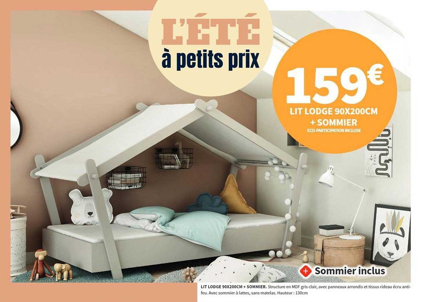 LIT LODGE 90X200CM + SOMMIER