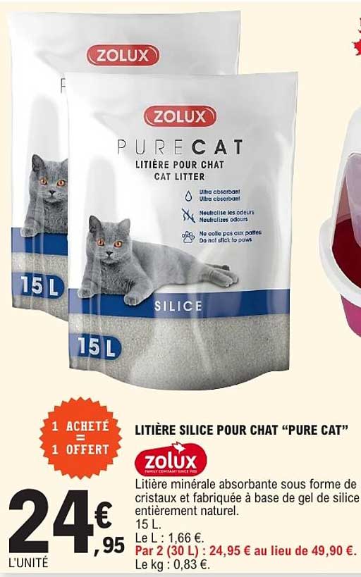 LITIÈRE SILICE POUR CHAT “PURE CAT”