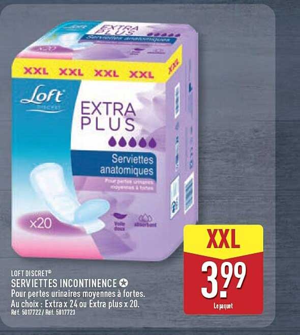 LOFT DISCRET® SERVIETTES INCONTINENCE