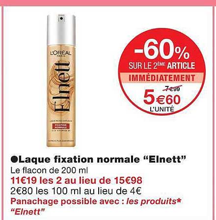 L'Oreal - Laque fixation normale “Elnett”