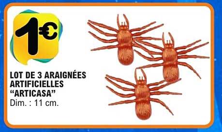 LOT DE 3 ARAIGNÉES ARTIFICIELLES “ARTICASA” Dim. : 11 cm.