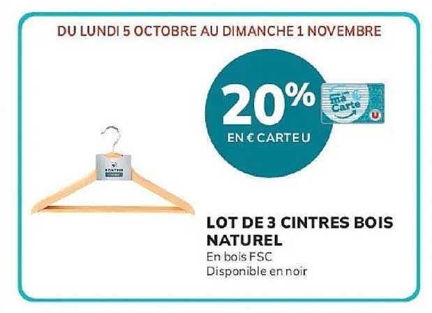 LOT DE 3 CINTRES BOIS NATUREL