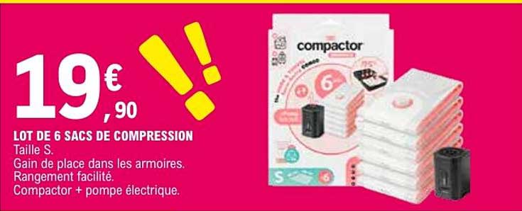 LOT DE 6 SACS DE COMPRESSION