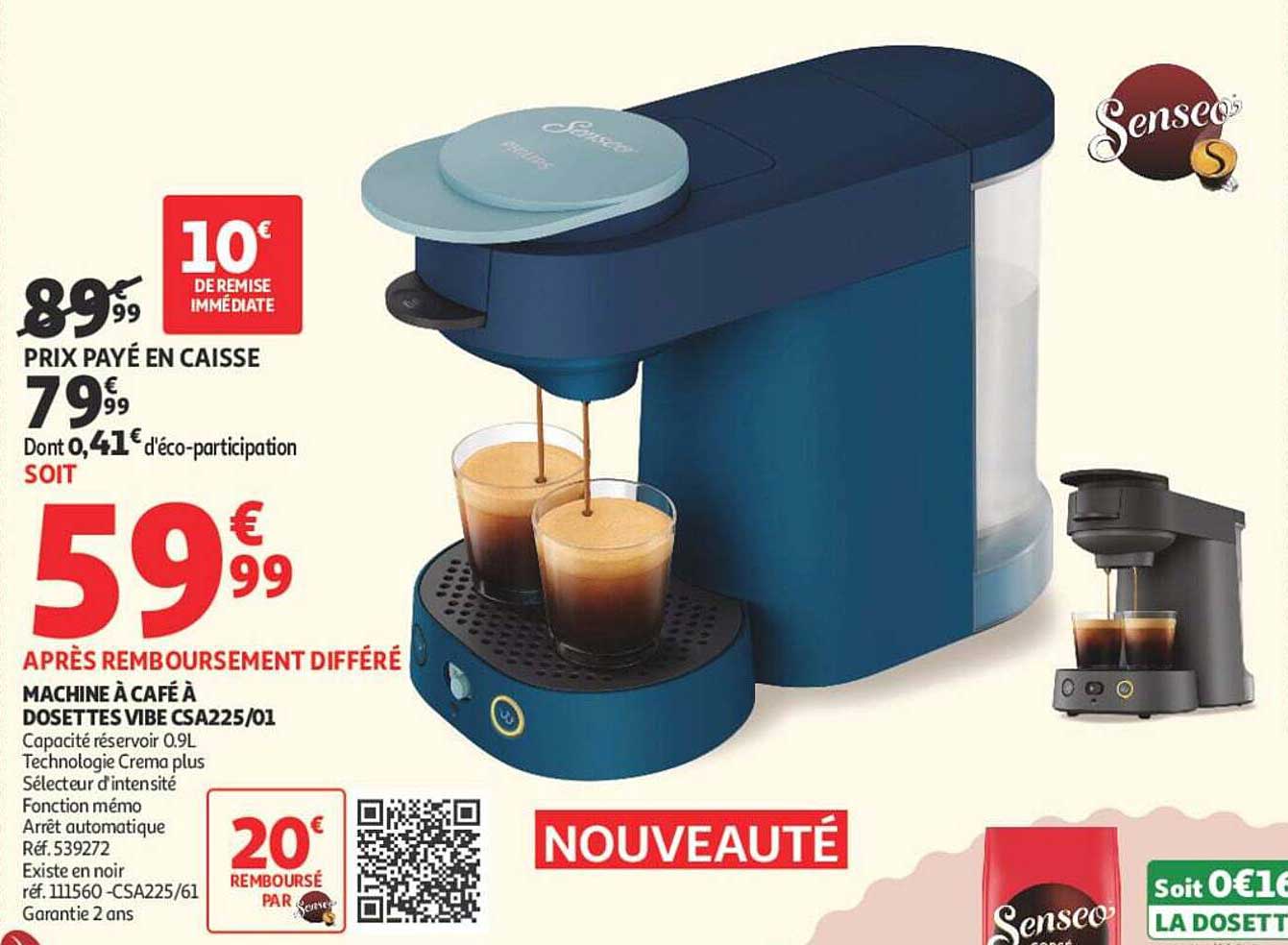 Machine à café à dosettes Vibe CSA225/01