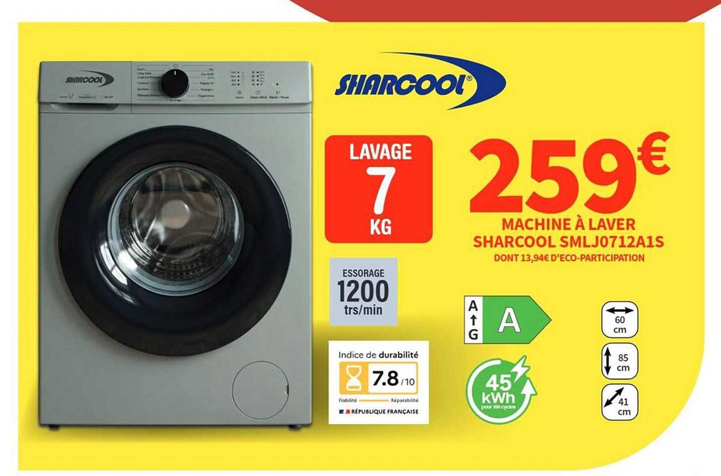 MACHINE À LAVER SHARCOOL SMLJ0712A1S