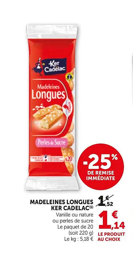 Madeleines longues Ker Cadélac