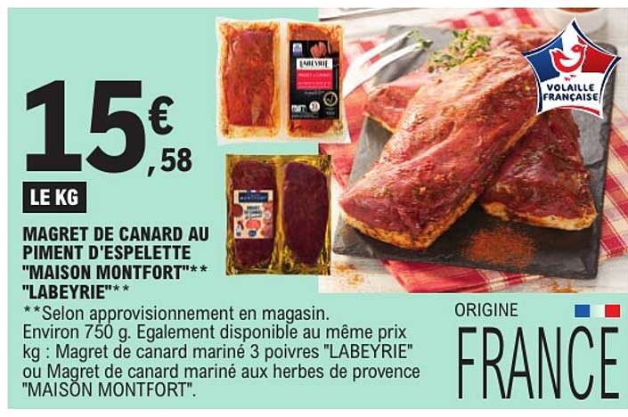 MAGRET DE CANARD AU PIMENT D'ESPELETTE "MAISON MONTFORT"** "LABEYRIE"***