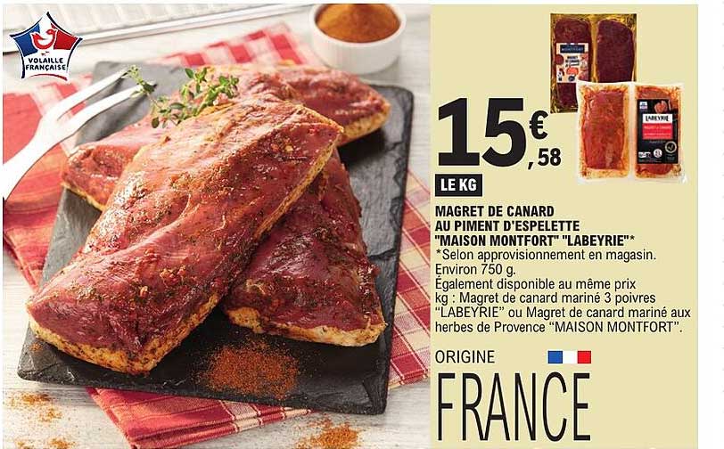 MAGRET DE CANARD AU PIMENT D'ESPELETTE "MAISON MONTFORT" "LABEYRIE"