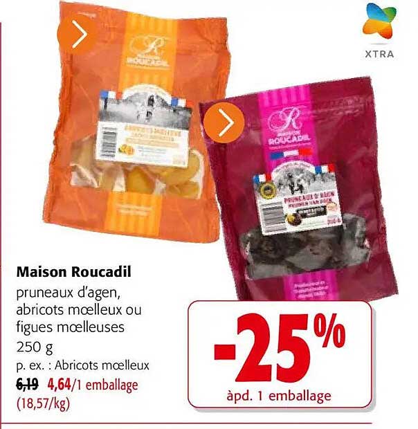 Maison Roucadil pruneaux d'agen, abricots moelleux ou figues moelleuses 250 g