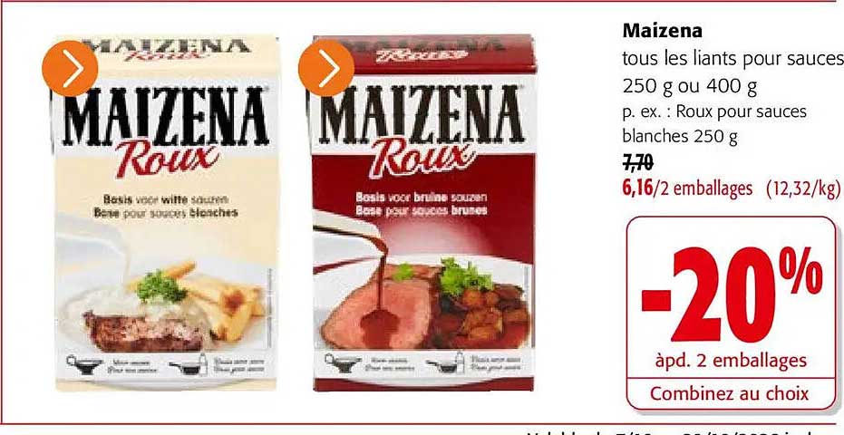 Maizena tous les liants pour sauces 250 g ou 400 g