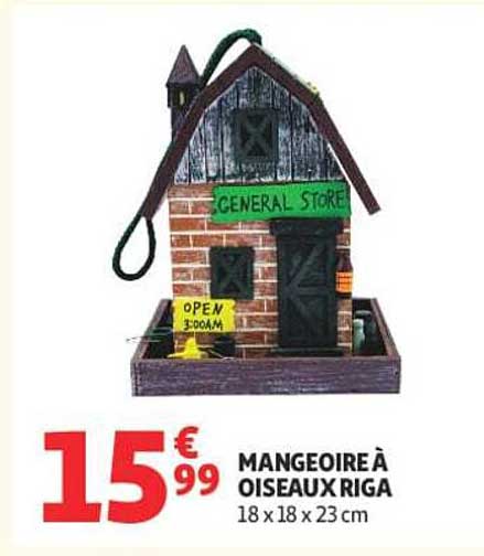 MANGEOIRE À OISEAUX RIGA 18 x 18 x 23 cm