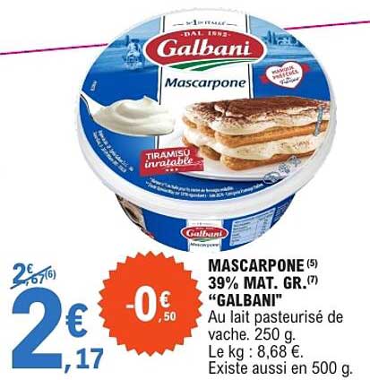 MASCARPONE 39% MAT. GR. "GALBANI"