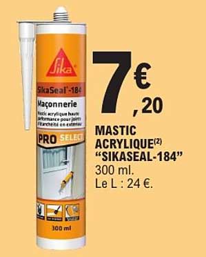 MASTIC ACRYLIQUE “SIKASEAL-184” 300 ml. Le L : 24 €.