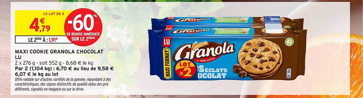 MAXI COOKIE GRANOLA CHOCOLAT LU